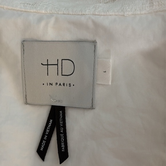 HD in Paris White Lace Dress Bridal Beachy size Large - Picture 5 of 7